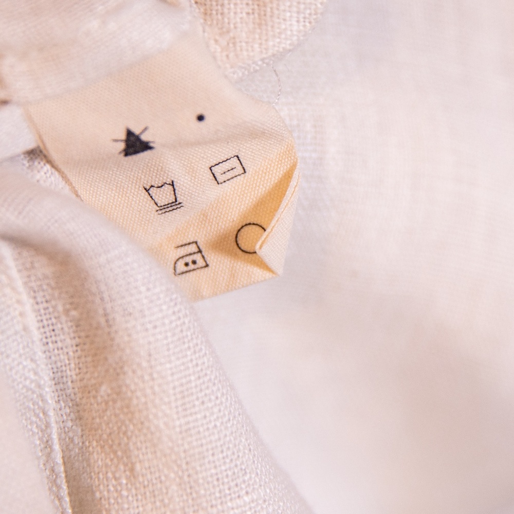 Zii Ropa Linen Collared Button Front Ruffle Detail Midi Dress Ivory XS - Picture 3 of 4
